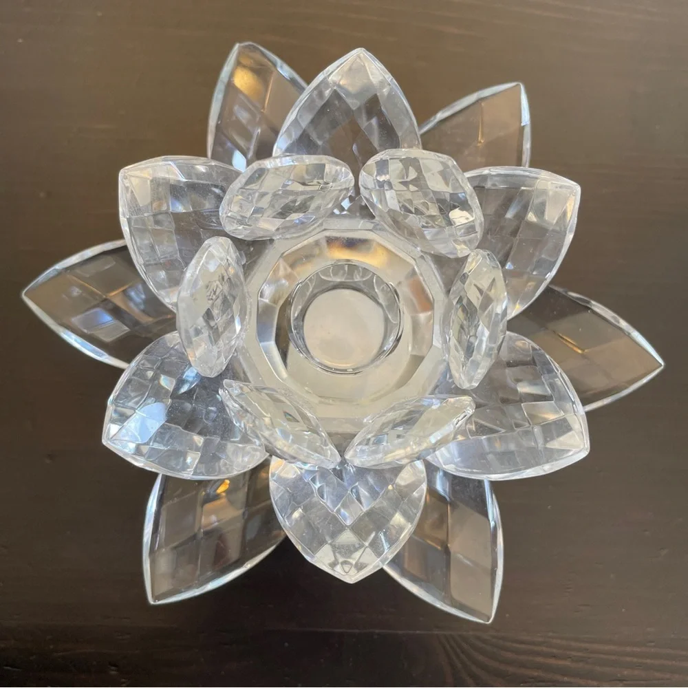 Z Gallerie Crystal Lotus Candle Holder